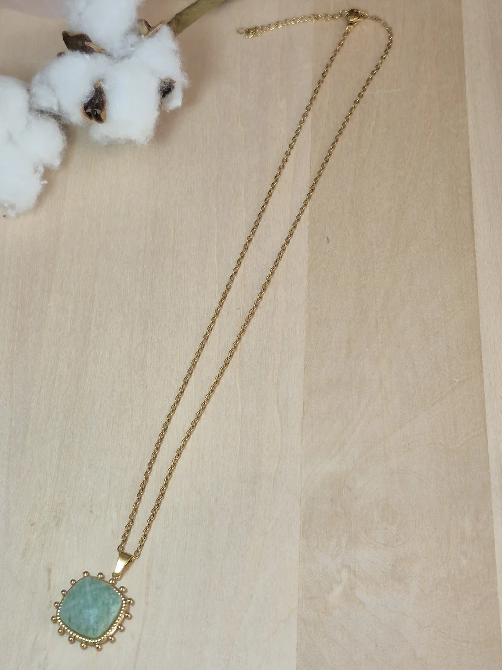 🩵🩵NEW🩵🩵 PRETTY!! Natural Stone Faceted AMAZONITE Square Pendant Necklace